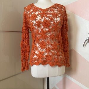 Together Orange crochet top
